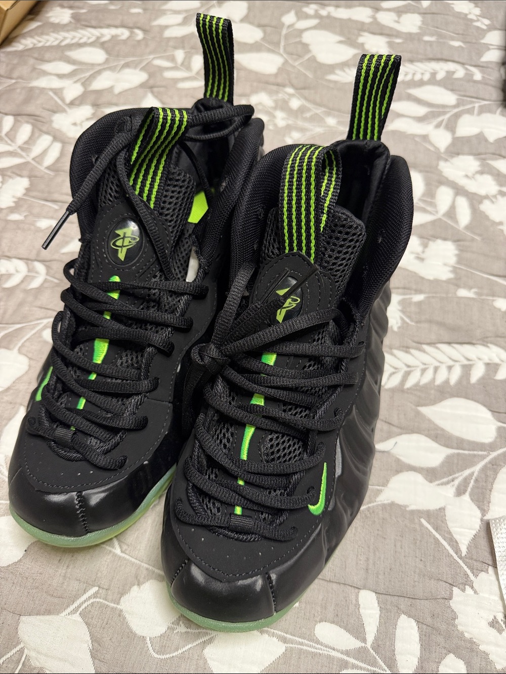 Black and Neon Green Athletic Shoes